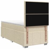  LED okvir za krevet s madracem Krem 100 x 200 cm Tkanina - Krem 100 x 200 cm Dizajn linija | shoptok.hr