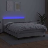  Krevet box spring s madracem LED bijeli 140x200 cm umjetna koža | shoptok.hr