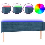 Maison Chic led posteljno vzglavje - vzglavna omarica - nočna omarica temno modro 203x16x78/88 cm žamet, (21708496) Cene