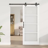  Klizna vrata Bijelo 83 x 202 cm Masivna borovina i staklo | shoptok.hr