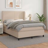  The Living Store Box spring postelja z vzmetnico kapučino 140x190cm umetno usnje - Box Spring Postelja, (21448670) Cene