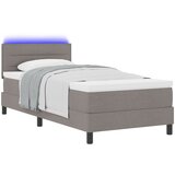 vidaXL Postelja z vzmetnico in LED osvetlitvijo Taupe 90x200 cm Tkanina | Shoptok.si