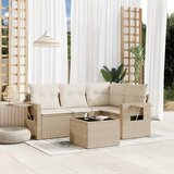 vidaXL 5-dijelni vrtni set sofa s jastucima bež od poliratana | shoptok.hr