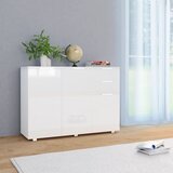 vidaXL Komoda visoki sjaj bijela 107 x 35 x 76 cm Cijene