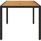  Vrtni stol s pločom od drva bagrema crni 190x90x75cm poliratana | shoptok.hr