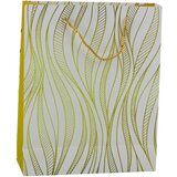  Paper Gift Bag Wavy Lines Gold 32 x 26 x 12 cm | shoptok.hr