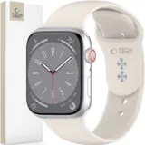 silikonska ura apple watch 4 / 5 / 6 / 7 / 8 / 9 / se (38 / 40 / 41 mm) starlight, (21974539)