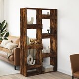 vidaXL Pregrada za prostor dimljen hrast 100x33x175 cm inž. les Cene