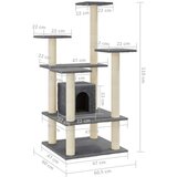 vidaXL Penjalica za mačke sa stupovima za grebanje tamnosiva 110 cm | shoptok.hr