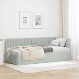  Kutni okvir kreveta Svijetlo siva 90 cm x 190 cm Baršun | shoptok.hr