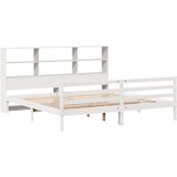 vidaXL Knjižna postelja brez vzmetnice bela 200x200 cm trdna borovina | Shoptok.si