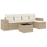  6-dijelni set vrtnih sofa s jastucima bež od poliratana | shoptok.hr