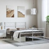  Metalni okvir kreveta uzglavlje i podnožje bijeli 150 x 200 cm | shoptok.hr