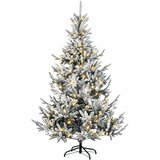  Umjetno božićno drvce s nogom 240 cm 300 LED lampica - Zelena i bijela 240 cm s LED svjetlima | shoptok.hr