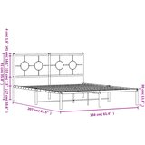  Metalni okvir za krevet s uzglavljem bijeli 150x200 cm | shoptok.hr