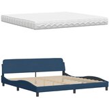 Krevet s madracem plavi 200 x 200 cm od tkanine | Eponuda.com
