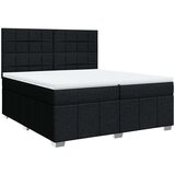 vidaXL Box spring postelja z vzmetnico črn 200x200 cm blago | Shoptok.si