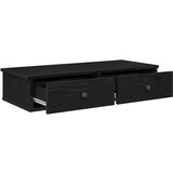 vidaXL Stenska polica s predali črn 80x34x17 cm inženirski les | Shoptok.si