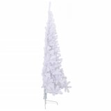  Umjetna polovica božićnog drvca sa stalkom bijela 240 cm PVC | shoptok.hr