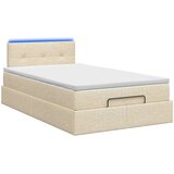  Krevet od pjene s madracem i LED-om Krem 120 x 200 cm Tkanina | shoptok.hr