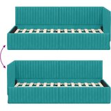  Kutni okvir kreveta s uzglavljem Tirkizna 90 cm x 200 cm Baršun | shoptok.hr