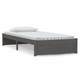Furnova Posteljni okvir siv iz trdnega lesa 90x200 cm, (21937490) | Shoptok.si