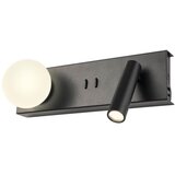  Redo 01-4663 - LED zidno svetlo NORMA, LED/5W/230V + LED/3W, CRI 90, USB, crna | Eponuda.com
