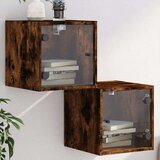 vidaXL Noćni ormarići staklena vrata 2 kom boja hrasta 35x37x35 cm | shoptok.hr