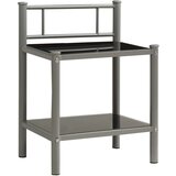 Furnova Nočna omarica siva in črna 45x34,5x60,5 cm kovina in steklo, (21926957) | Shoptok.si