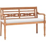 vidaXL klop batavia z blazinami 120 cm tikovina | Shoptok.si