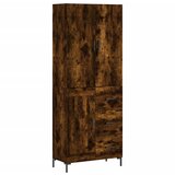  Visoka komoda dimljeni hrast 69,5x34x180 cm konstruiranog drva Smeđa | shoptok.hr