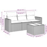  4-dijelni set vrtnih sofa s jastucima svijetlosivi poliratan | shoptok.hr