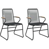  Vrtne stolice 2 kom crne 58 x 59 x 85 5 cm od PVC ratana | shoptok.hr