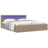  Hidraulični okvir za krevet LED boja cappuccina 160 x 200 cm | shoptok.hr