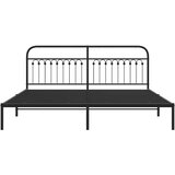  Metalni okvir za krevet s uzglavljem crni 200x200 cm | shoptok.hr