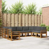  Set vanjskih sofa 9 kom. Prirodna i antracit Smeđa 304 x 190,5 x 73 cm | shoptok.hr