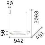 Ideal Lux VISEČA LED-SVETILKA Waves 37 W 4000 lm 3000 K 220-240 V | Shoptok.si
