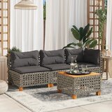 Maison Chic Vrtni kavč - Zunanji kavč z blazinami trosed siv poli ratan, (22043946) | Shoptok.si