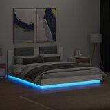  Okvir kreveta s uzglavljem i LED svjetlima bijeli 160 x 200 cm | Eponuda.com