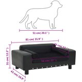 SOFA za pse crna 81 x 43 x 31 cm od pliša i umjetne kože | Shoptok.si
