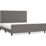 Maison Chic Posteljni okvir - Dvoposteljna postelja - Zakonska postelja z vzglavjem siv 180x200 cm umetno usnje-J6057, (21774675) | Shoptok.si