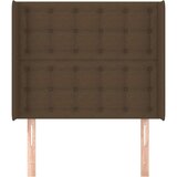  Vzglavje z ušesi temno rjavo 103x16x118/128 cm blago, (20952353) | Shoptok.si