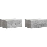  Stenski nočni omarici 2 pcs Betonsko siva 49 x 34,5 x 20 cm, (5000209649) | Shoptok.si