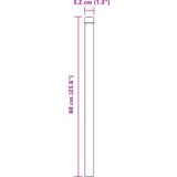  Steber ograje. 2 pcs Siva 60 cm Jeklo s prašnim premazom, (5000157965) | Shoptok.si