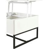 Livetastic klubska miza, 70/60/40,5-65,5 cm črna, bela | Shoptok.si