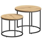 OSKAR Okrugli sto za kafu, 2 komada - hrast / crne nogare | ePonuda.com