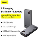 Baseus adaman metal powerbank 20000mAh, pd, qc 3.0, 65W, 2xUSB + usb-c + micro usb, črna | Shoptok.si