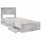  Krevetna konstrukcija s ladicama Betonski sivi 75 x 190 cm | shoptok.hr