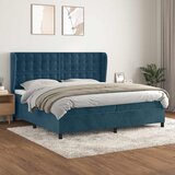  s oprugama i madracem tamnoplavi 200x200 cm baršunasti | shoptok.hr