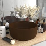  Luksuzni okrugli umivaonik mat tamnosmeđi 40 x 15 cm keramički | shoptok.hr